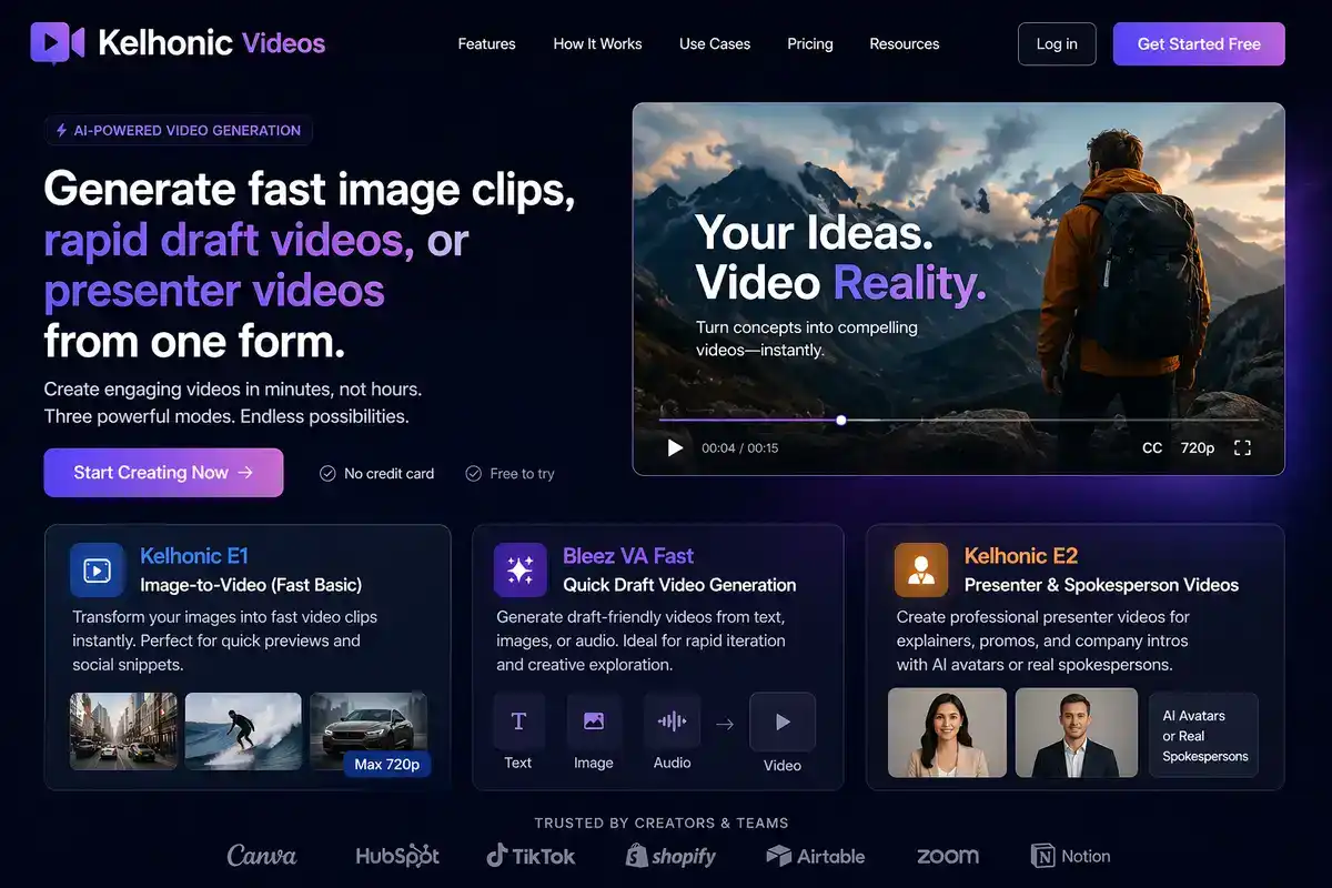 Kelhonic Videos interface preview